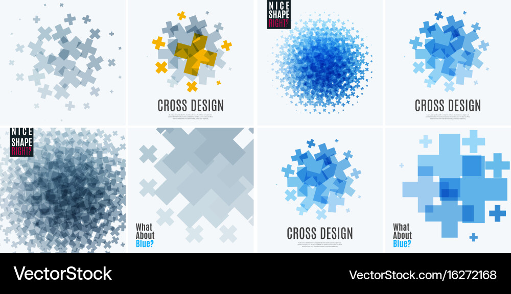 Abstract design elements with cross Vector Image
