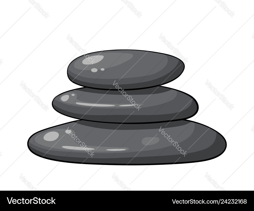 Cartoon zen spa stones stack on white background Cartoon zen spa stones stack on white background vector image
