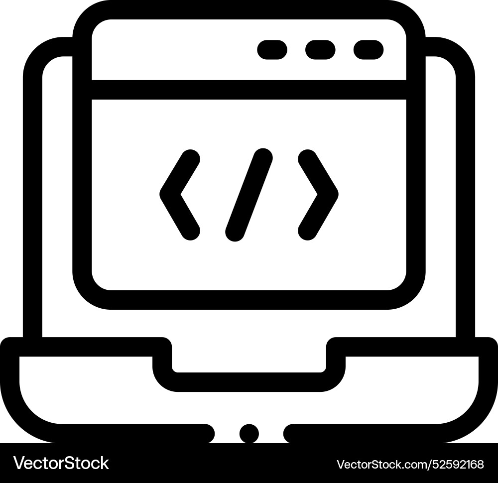 Code icon thin linear style design isolated Code icon thin linear style design isolated vector image