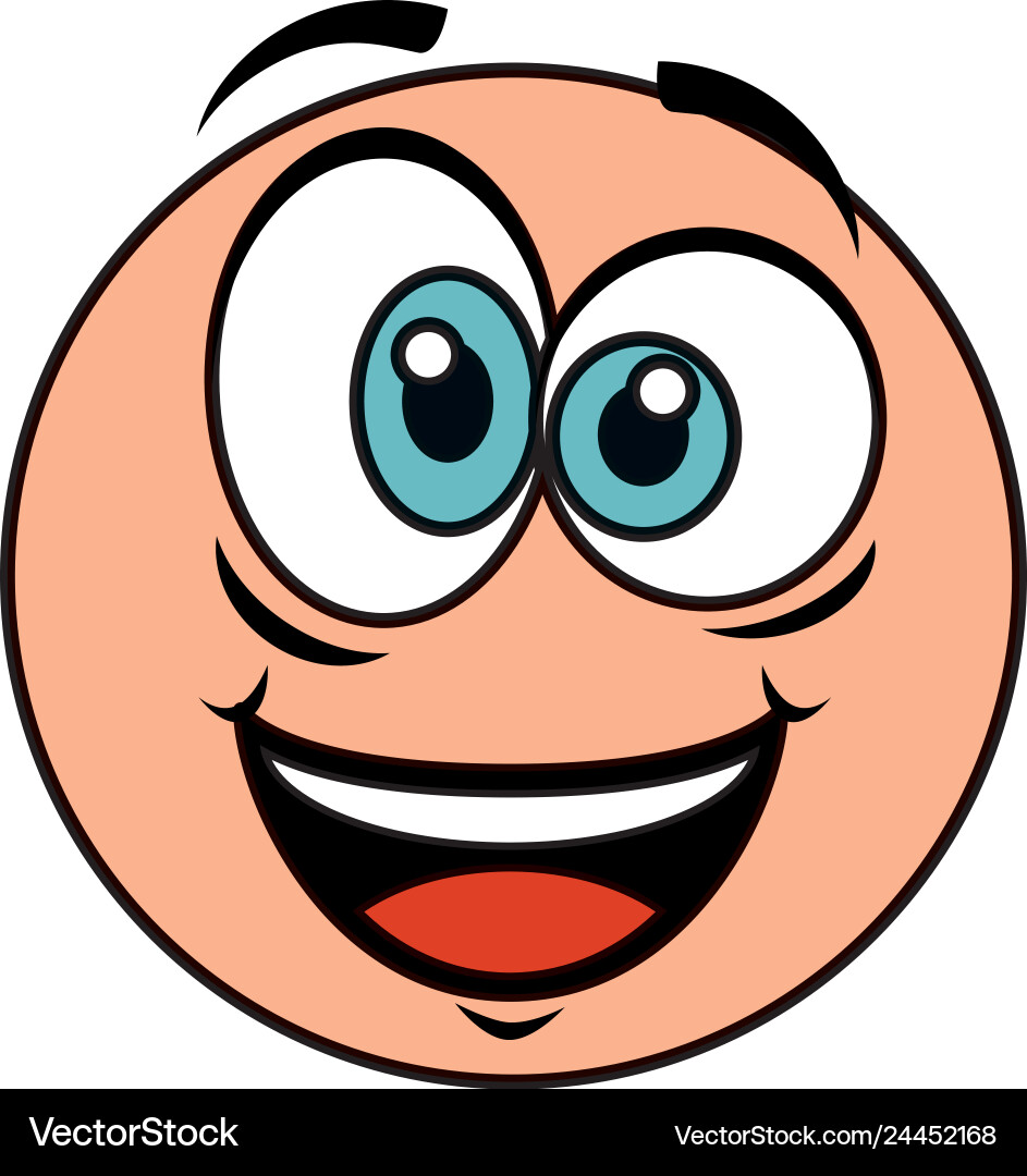 Cute emoticon with crazy face – Royalty-Free Vector | VectorStock, image size:943x1080