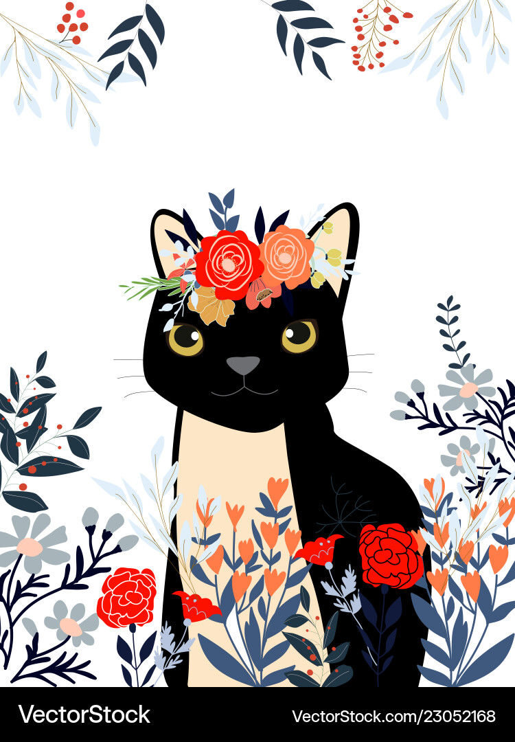 Cute sweet red pink and blue wild floral flower Cute sweet red pink and blue wild floral flower vector image