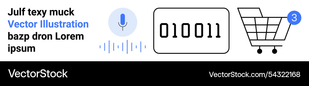 Digital shopping cart with voice command vector image