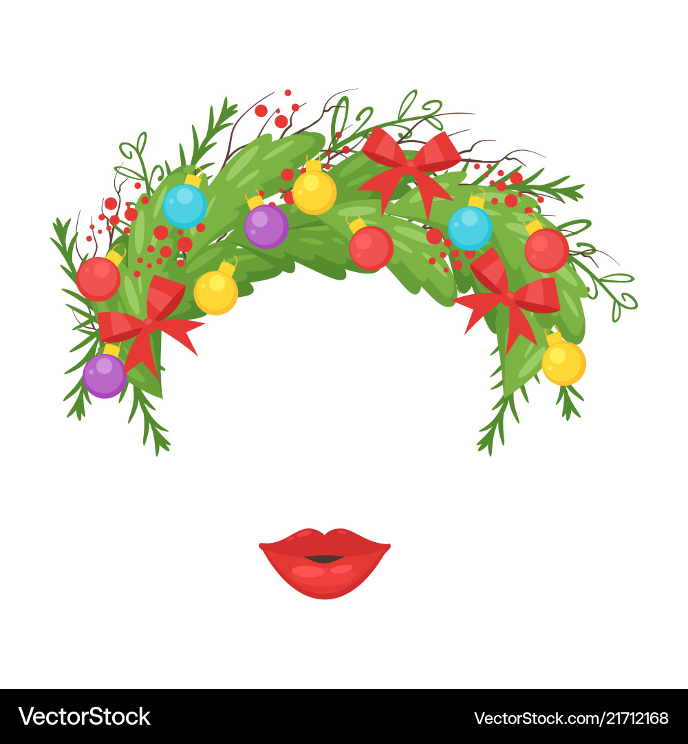 Festive Face Filter - Christmas Style Vector Image