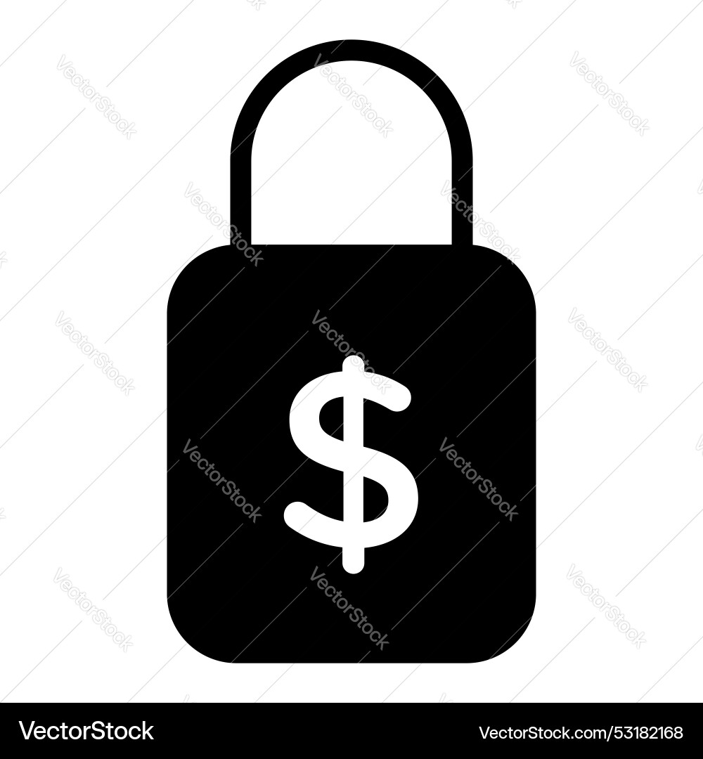 Fixed price icon set lock symbol Vector Image