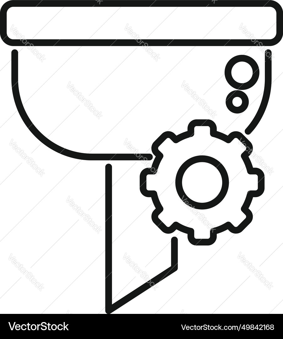 Gear filter look icon outline web app data Gear filter look icon outline web app data vector image