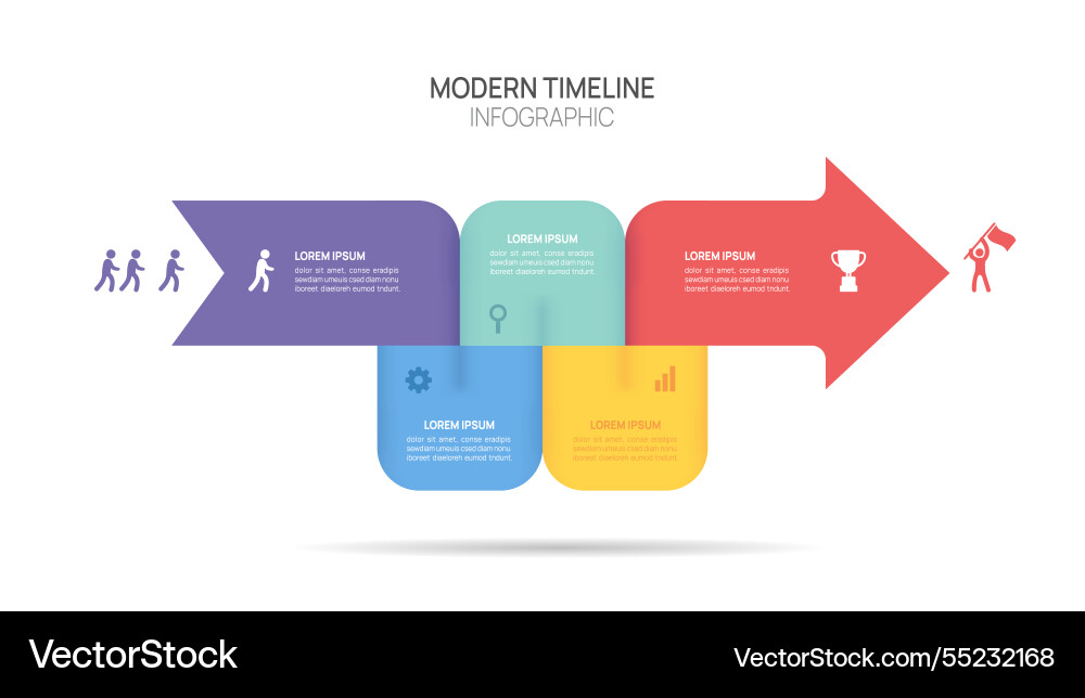 Infographics arrow symbol timeline business steps Infographics arrow symbol timeline business steps vector image