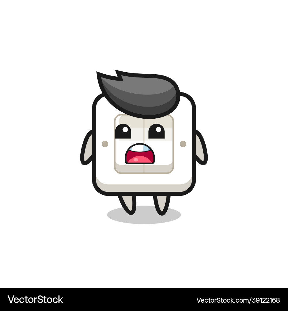 Light switch with apologizing expression saying i Light switch with apologizing expression saying i Vector Image