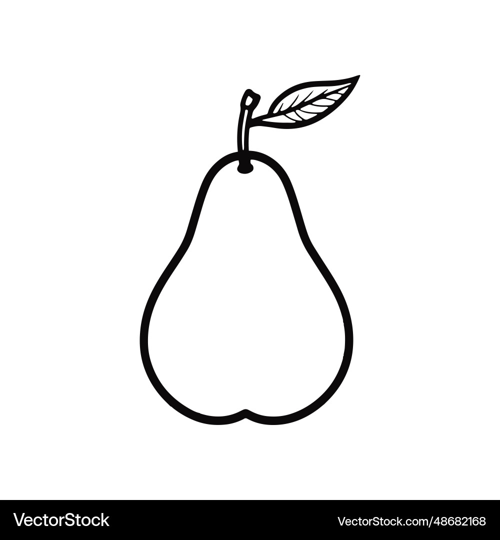 Pear icon sketch isolated on background Vector Image