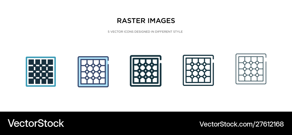 Raster images icon in different style two Vector Image