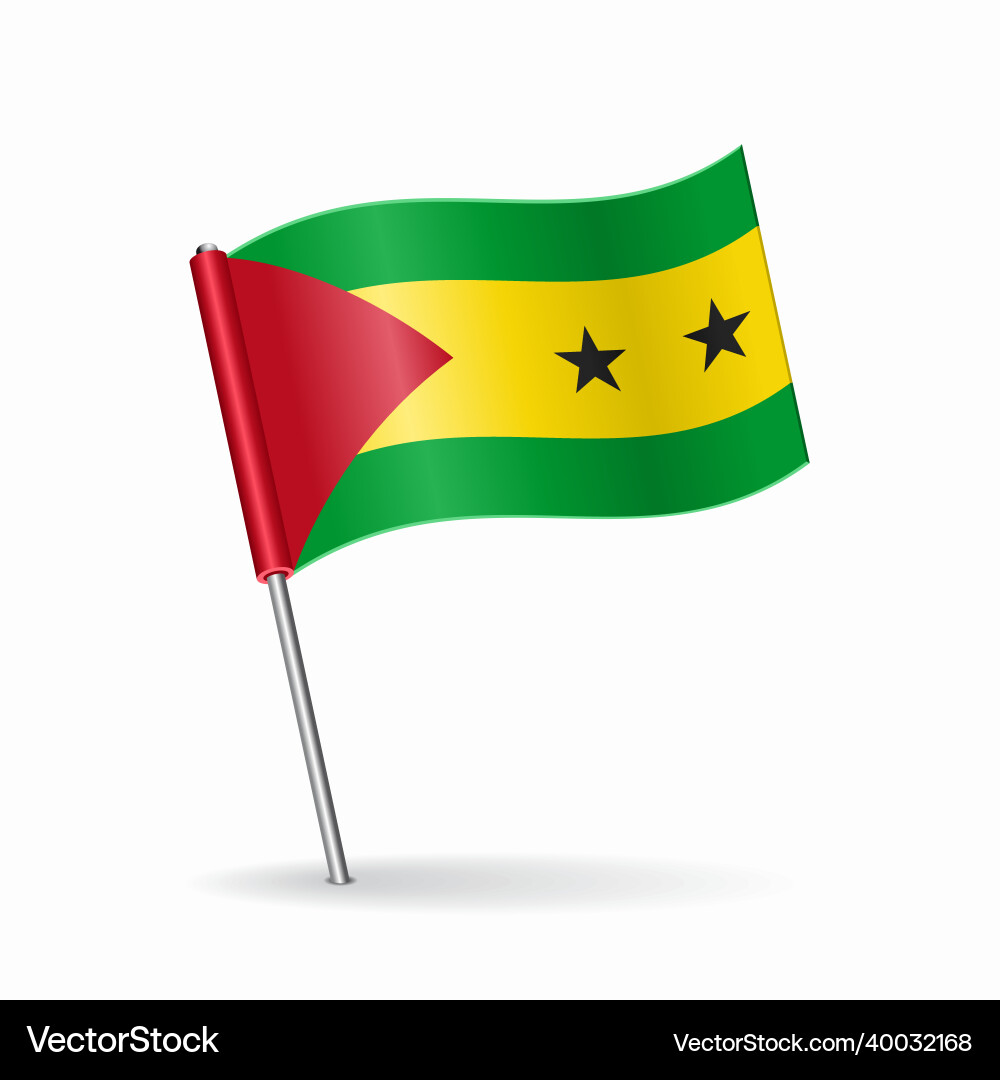 Sao Tome and Principe Flag Map Vector Image