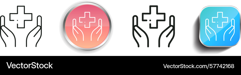 Schützen Sie Icon dünne lineare regelmäßige und Schaltfläche Stil vektorbild