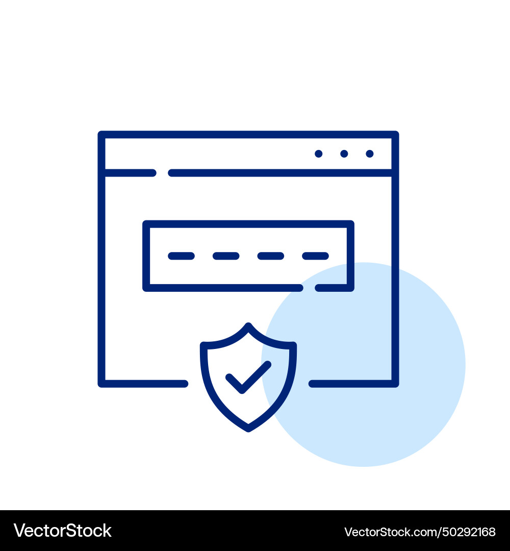 Secure internet account login web browser shield Secure internet account login web browser shield vector image