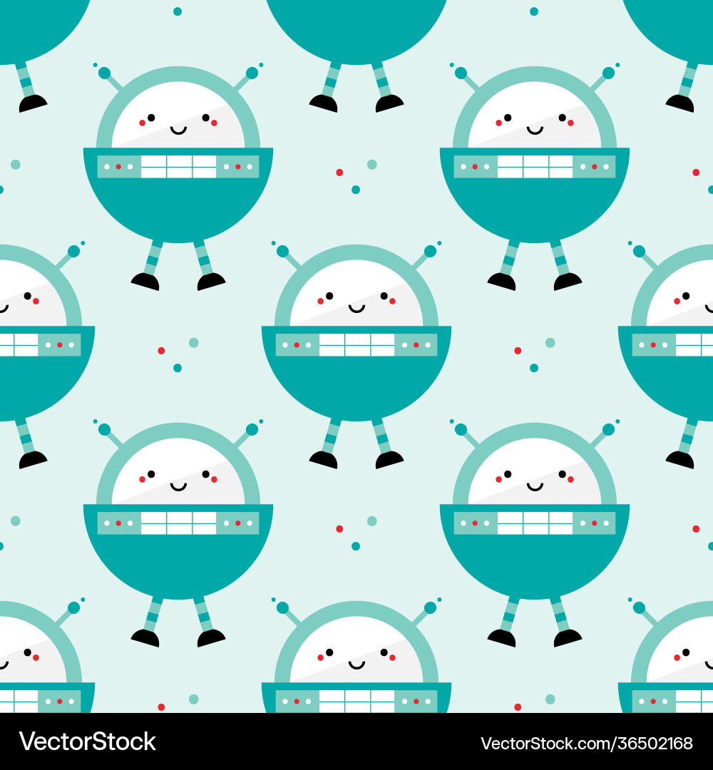 Spaceman robot character toy pattern Spaceman robot character toy pattern vector image