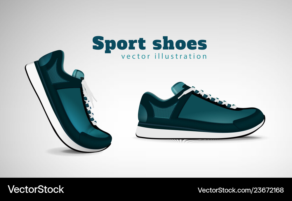 Sport shoes realistic composition Royalty Free Vector Image