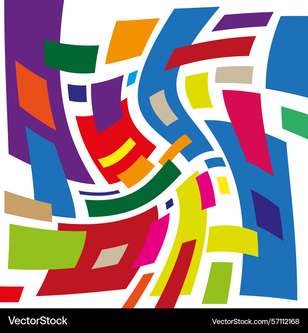 Twisted block shape abstract rectangle flow color Twisted block shape abstract rectangle flow color Vector Image