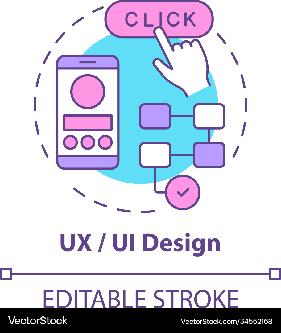 Ux and ui design concept icon Ux and ui design concept icon Vector Image