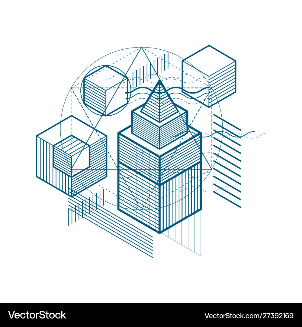 3d abstract isometric background layout cubes 3d abstract isometric background layout cubes Vector Image