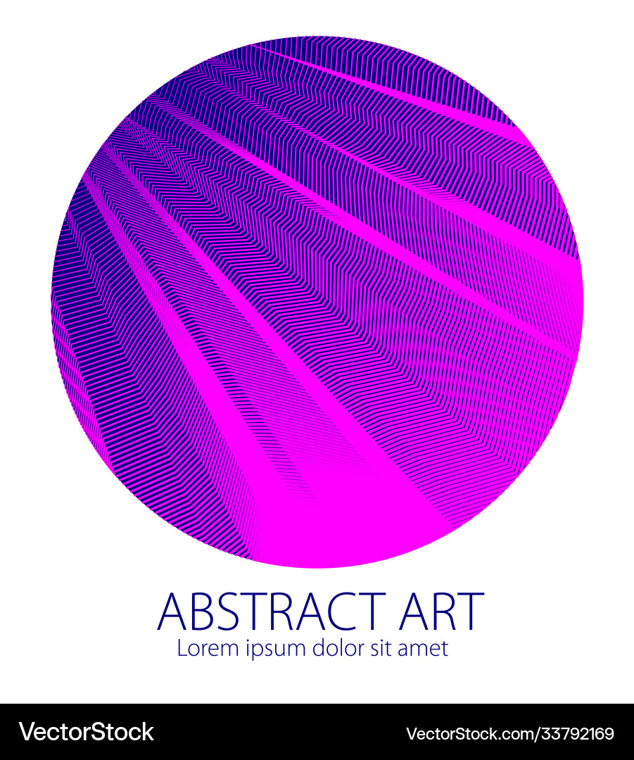 Abstraction art linear textured element in round Vector Image