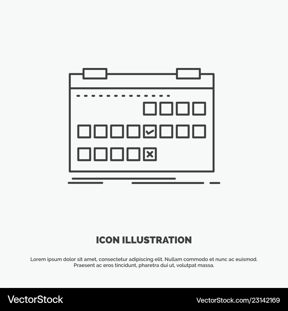 Calendar date event release schedule icon line Vector Image