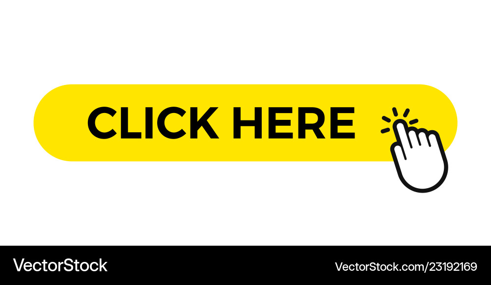 Click here web button template yellow bar Click here web button template yellow bar vector image