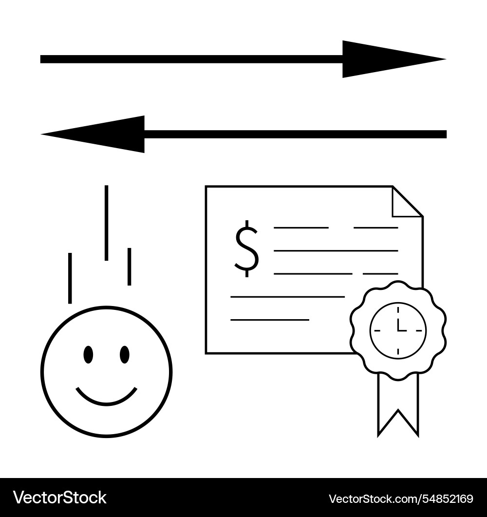 Contract achievement recognition with smiling face Vector Image