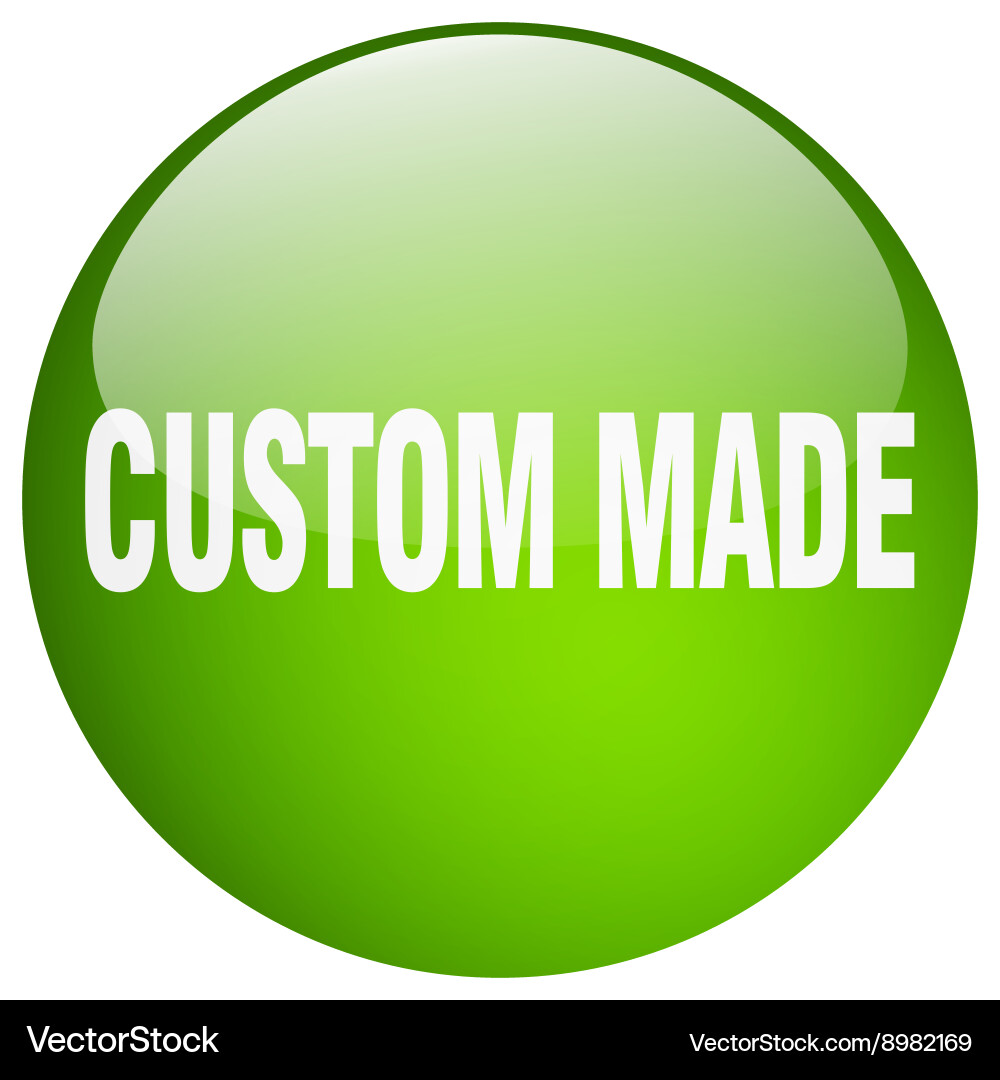 Custom made green round gel isolated push button Vector Image
