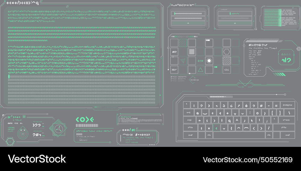 Data elements for sci-fi interface Data elements for sci-fi interface vector image