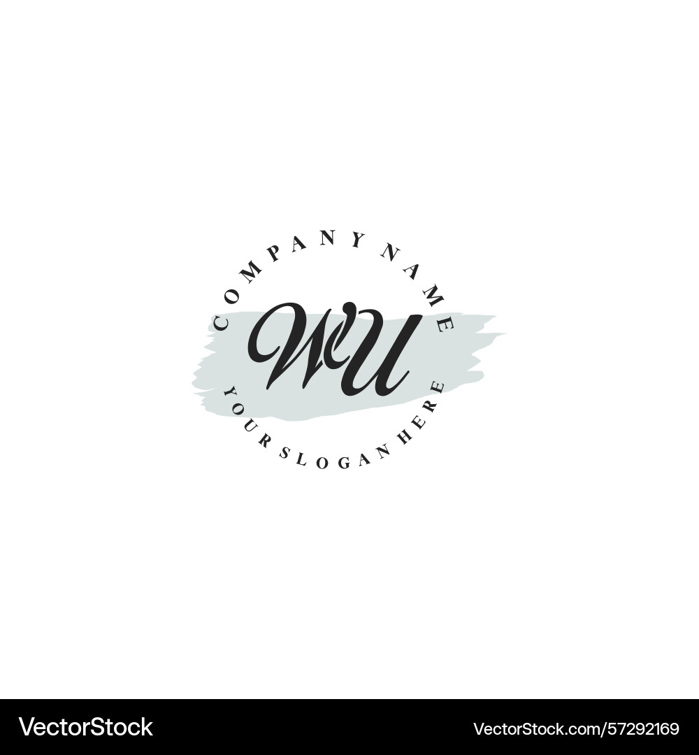 Elegant wu initial logos with floral and modern Elegant wu initial logos with floral and modern Vector Image