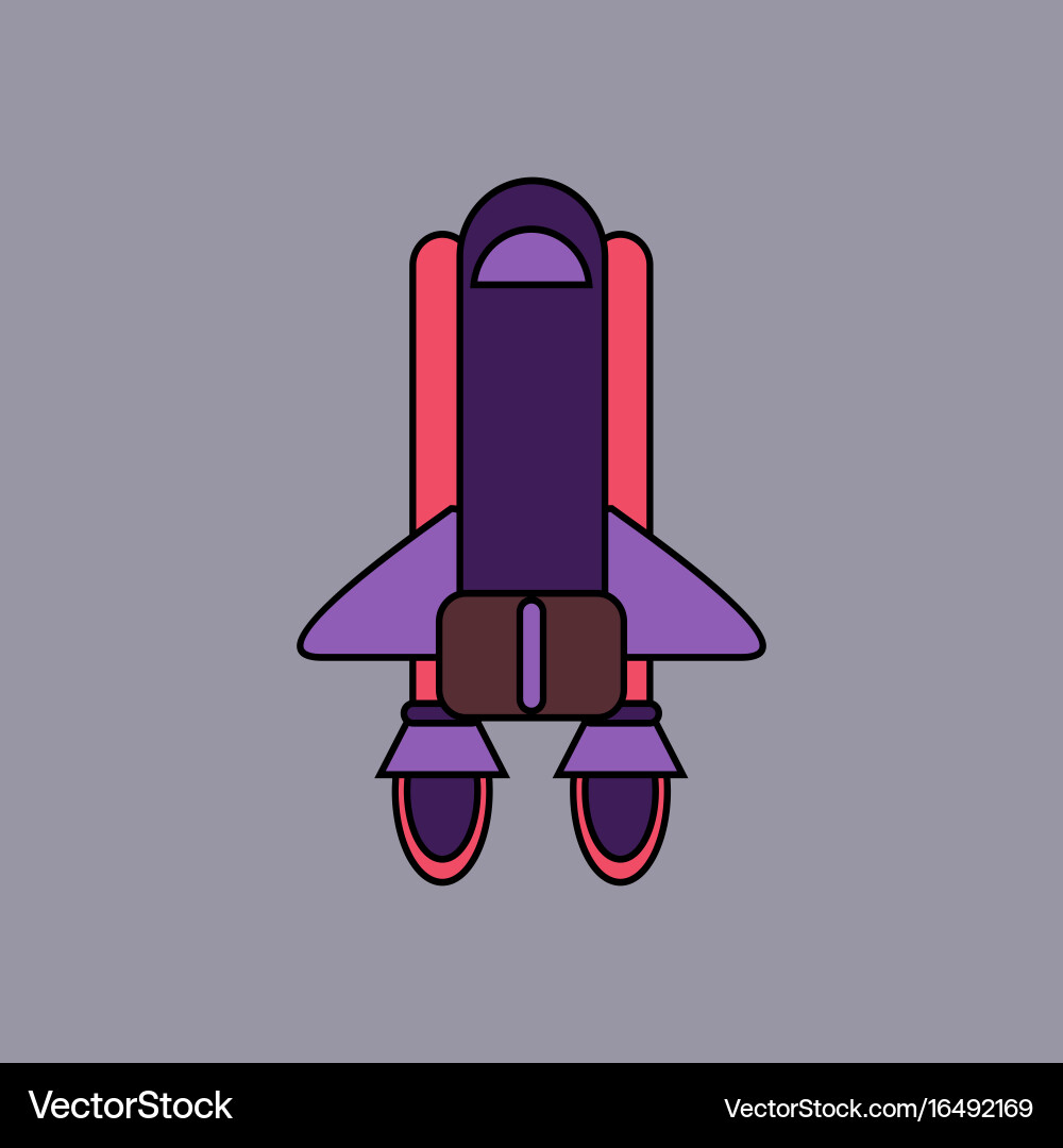 Flat icon design collection space shuttle Vector Image