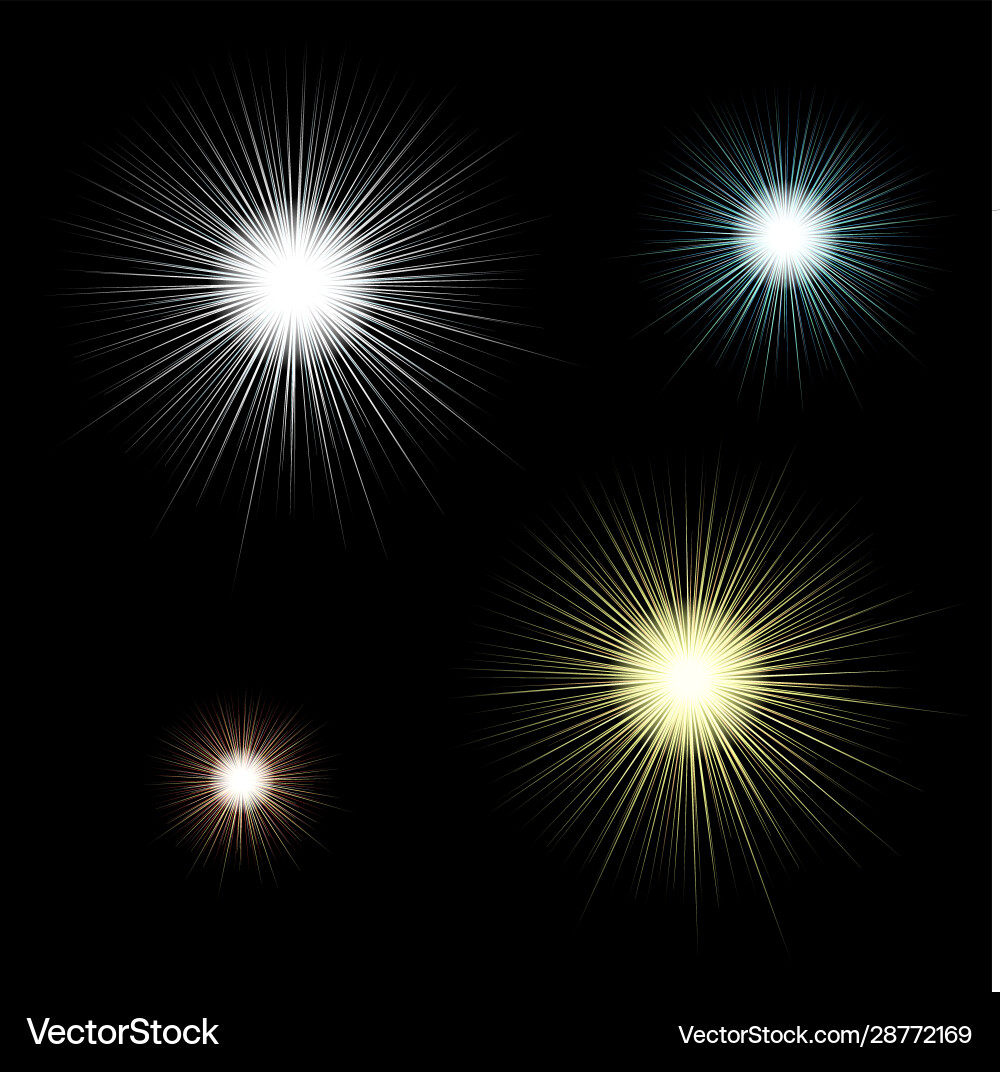 Glowing light effect set Glowing light effect set vector image