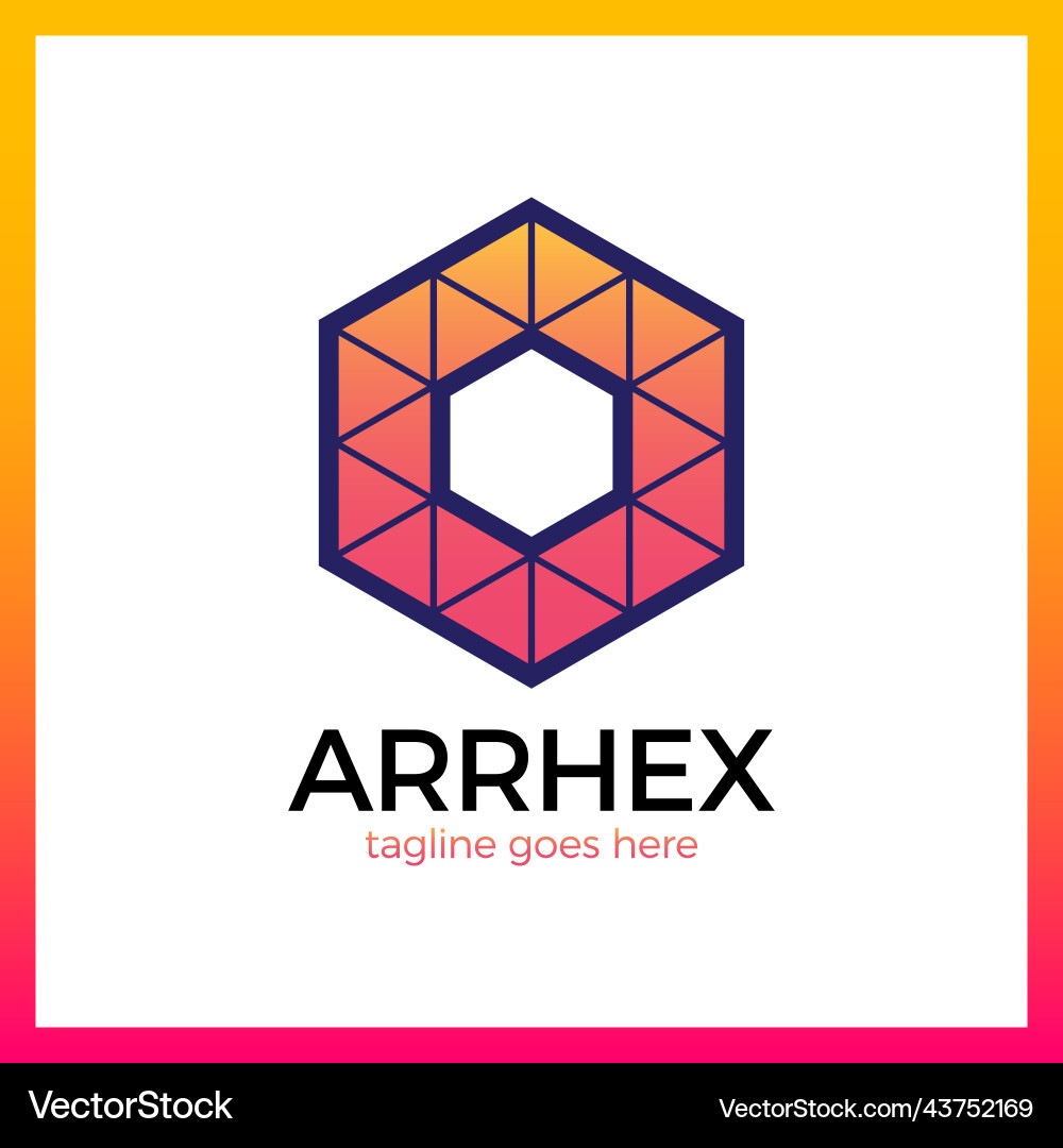 Hexagon arrow logo Royalty Free Vector Image - VectorStock
