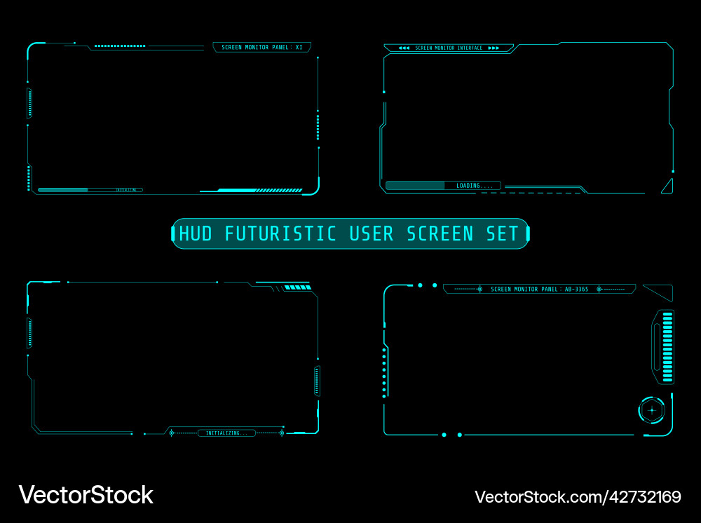 Hud abstract futuristic element interface screen Hud abstract futuristic element interface screen vector image