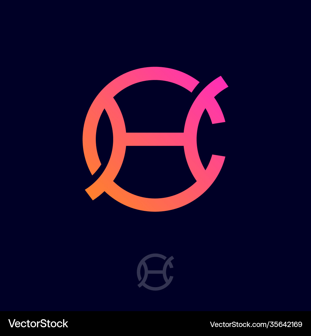 Interlocking C & H Monogram Chain Fragment Vector Image