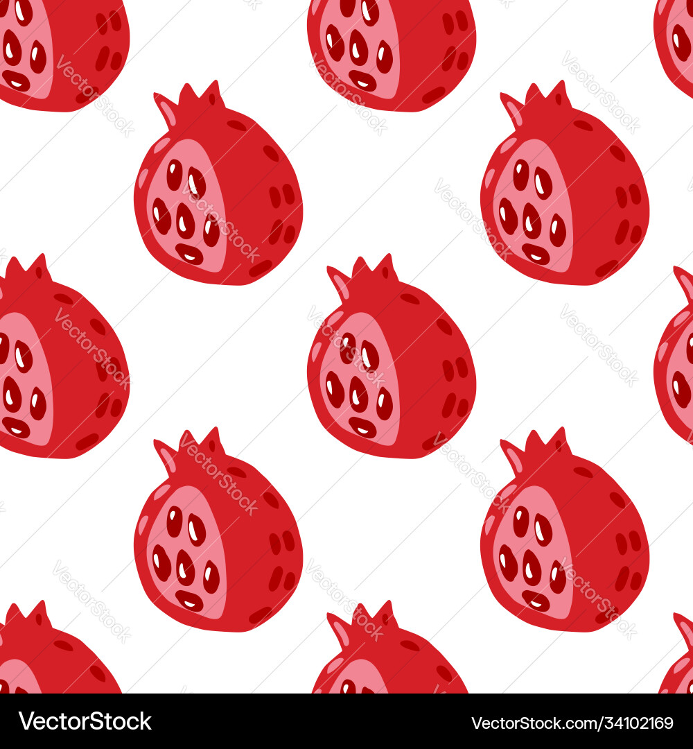 Isolated seamless pattern with red garnets doodle Vector Image