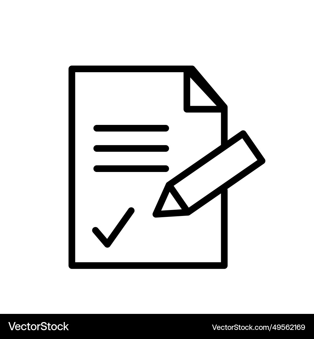 Line icon editable contract is a white document Line icon editable contract is a white document vector image