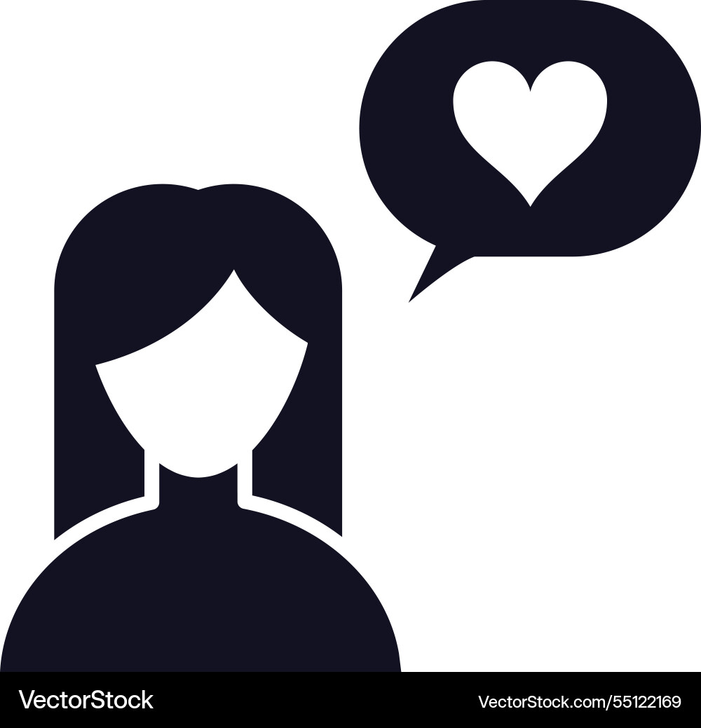 Minimal icon featuring a long haired woman Minimal icon featuring a long haired woman vector image