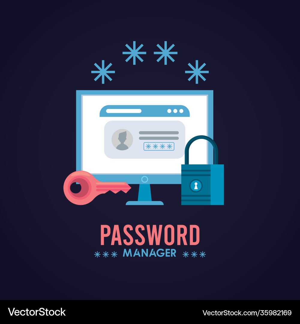 Password manager theme with padlock and web Password manager theme with padlock and web vector image