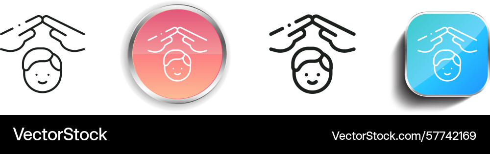 Protect icon thin linear regular and button style Protect icon thin linear regular and button style vector image