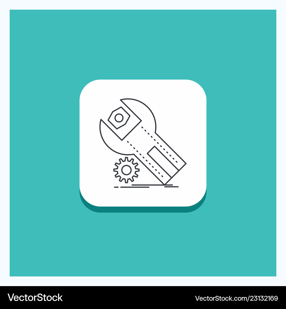 Round button for settings app installation Round button for settings app installation vector image