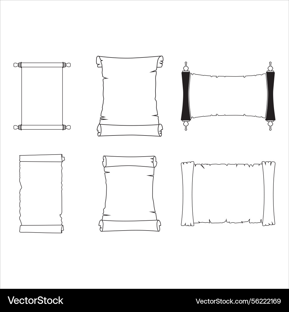 Scroll paper svg blank treasure map doodl Vector Image