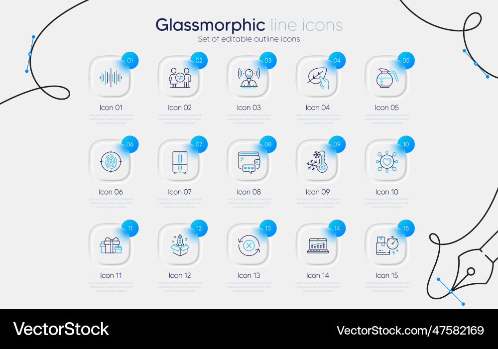Set of fingerprint reject refresh and delivery Set of fingerprint reject refresh and delivery vector image