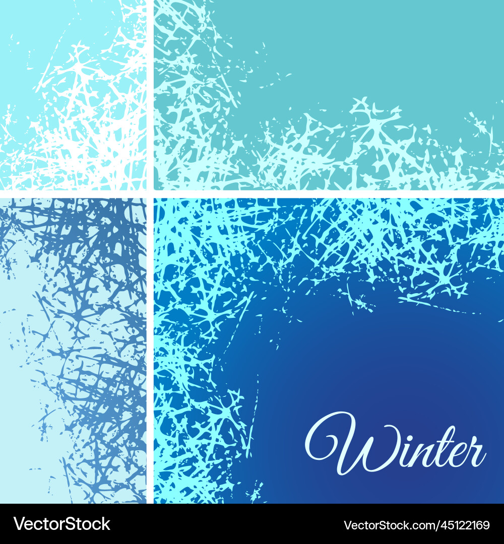 Set of ice crystals border with frosted patterns Set of ice crystals border with frosted patterns Vector Image