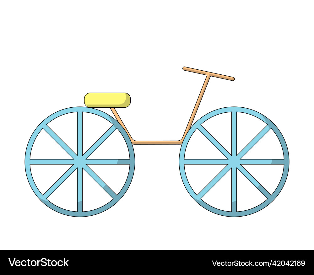 Single element bicycle draw in color Vector Image