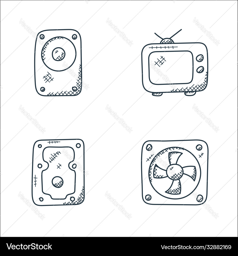 Technology line icons linear set quality Technology line icons linear set quality vector image