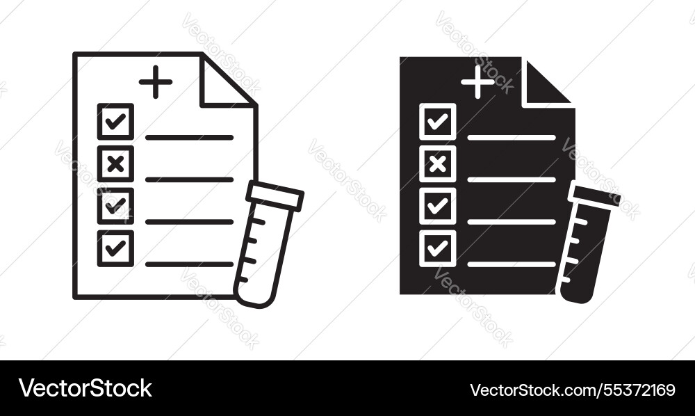 Test icon set in thin line for web vector image