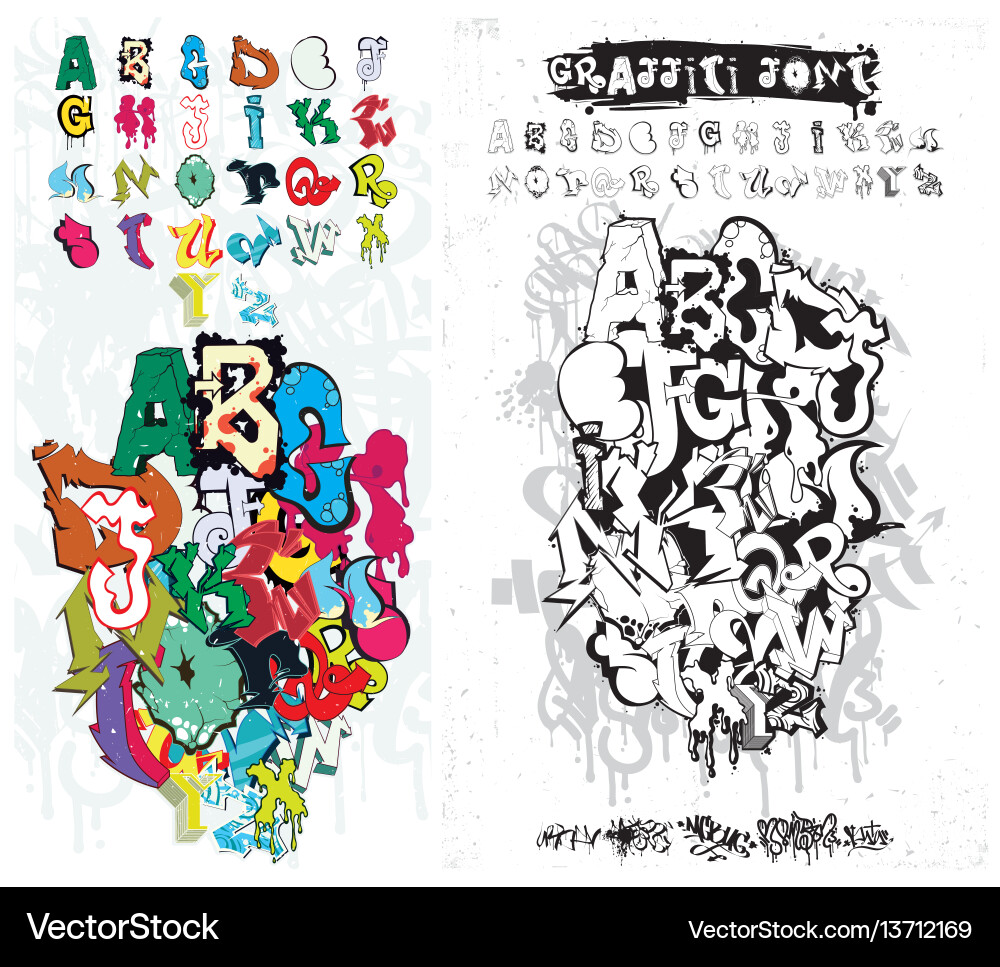 Urban Graffiti Alphabet Vector Image