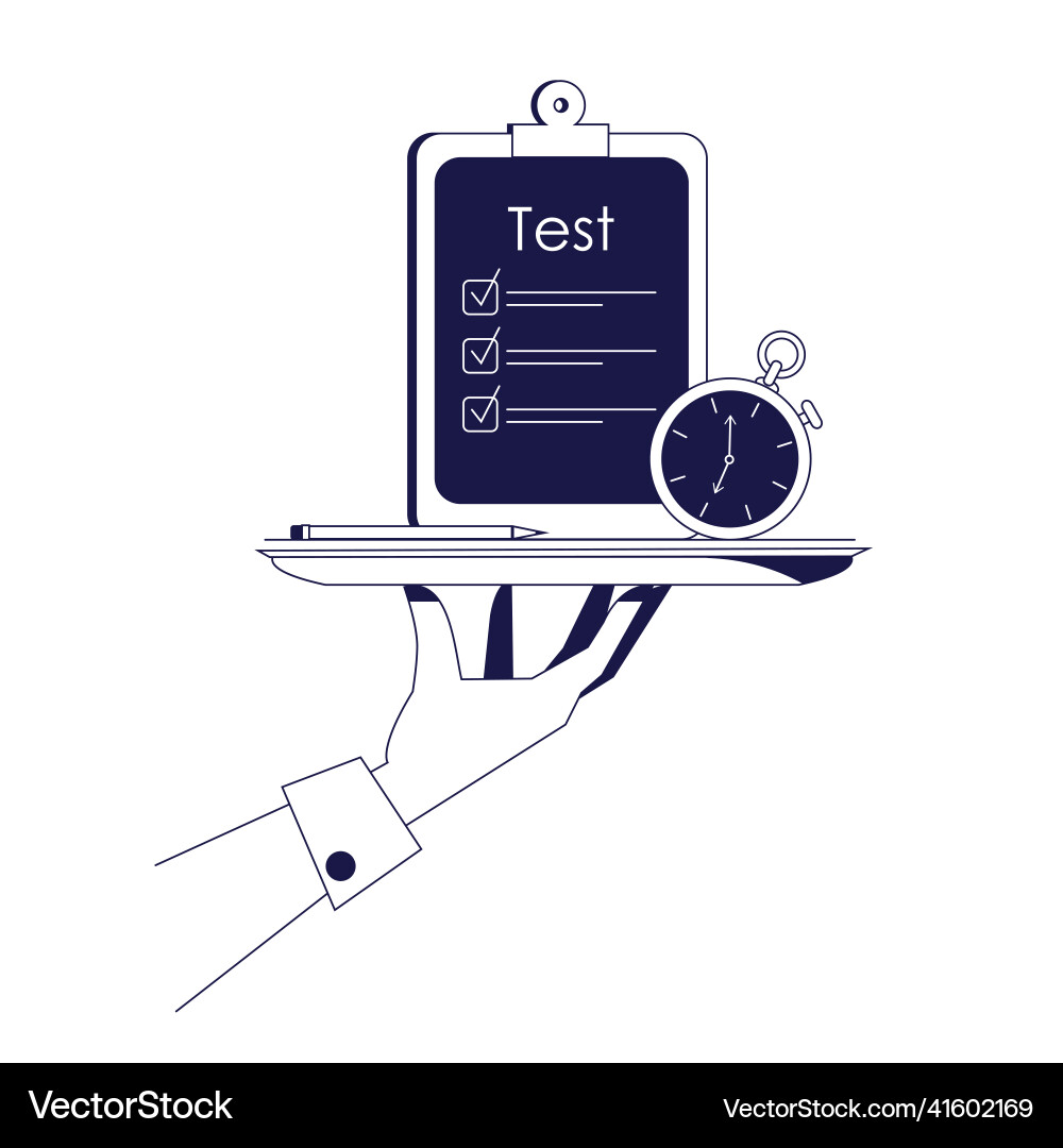 Work and exam test online testing concept of e Work and exam test online testing concept of e Vector Image