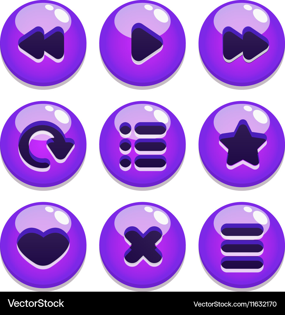 A set of buttons for gaming interfaces vector image