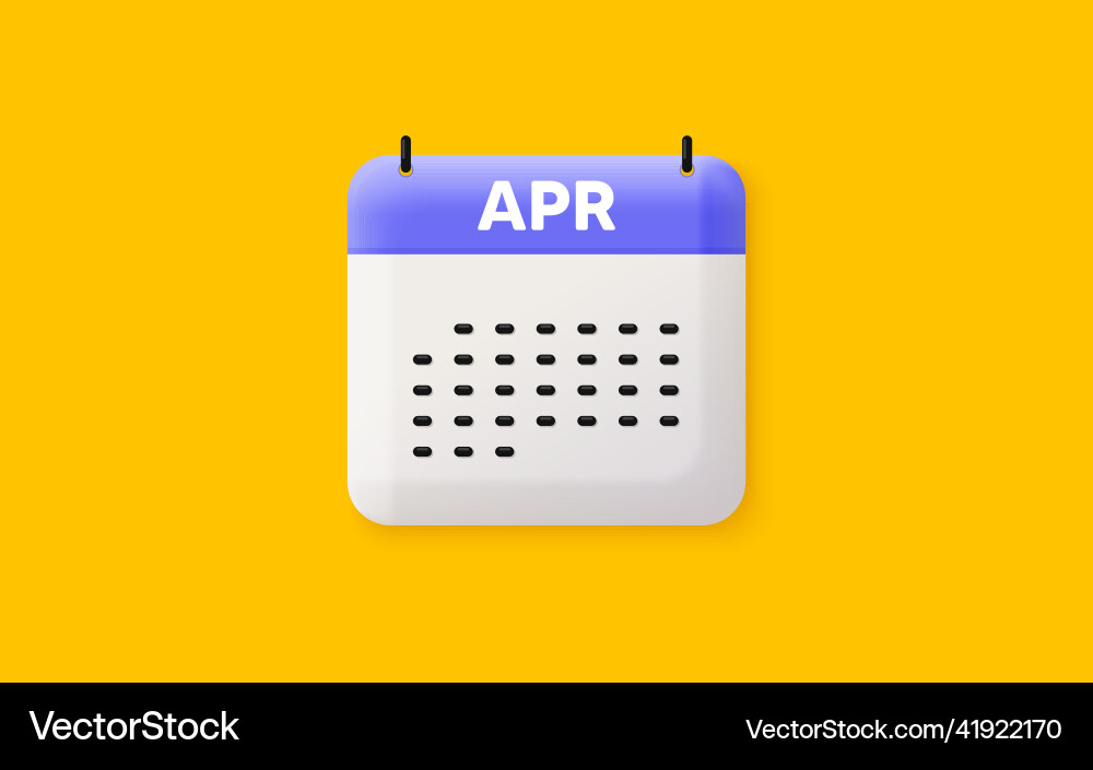April month icon event schedule apr date Vector Image