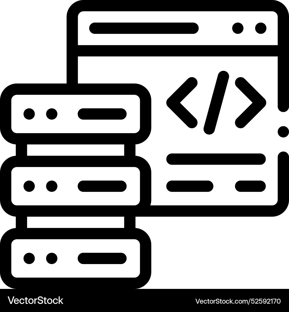 Code icon thin linear style design isolated Code icon thin linear style design isolated vector image